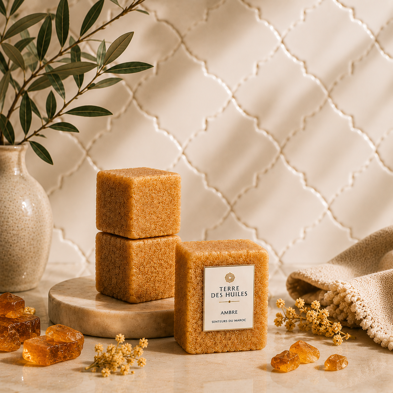  "Musc Carré Ambre Parfum Solide — Terre Des Huiles, Senteurs du Maroc"