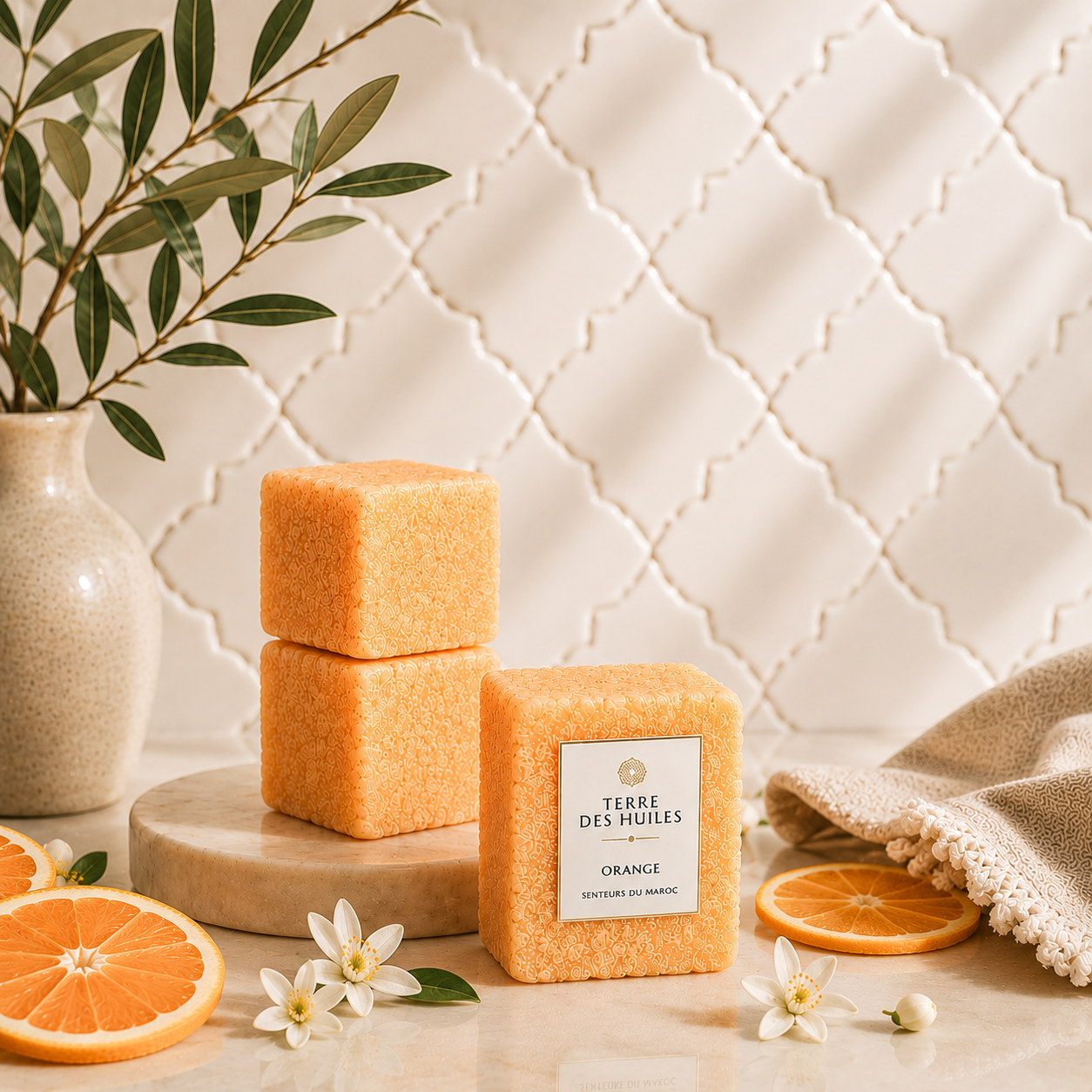 "Musc Carré Orange Parfum Solide — Terre Des Huiles, Senteurs du Maroc"