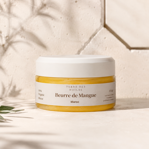 Beurre de Mangue pur 100g Terre des Huiles — pot fond zellige blanc